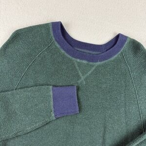 GAP Sweater‎ Womens XS Green Blue Waffle Knit Crewneck Long Sleeve Pullover
